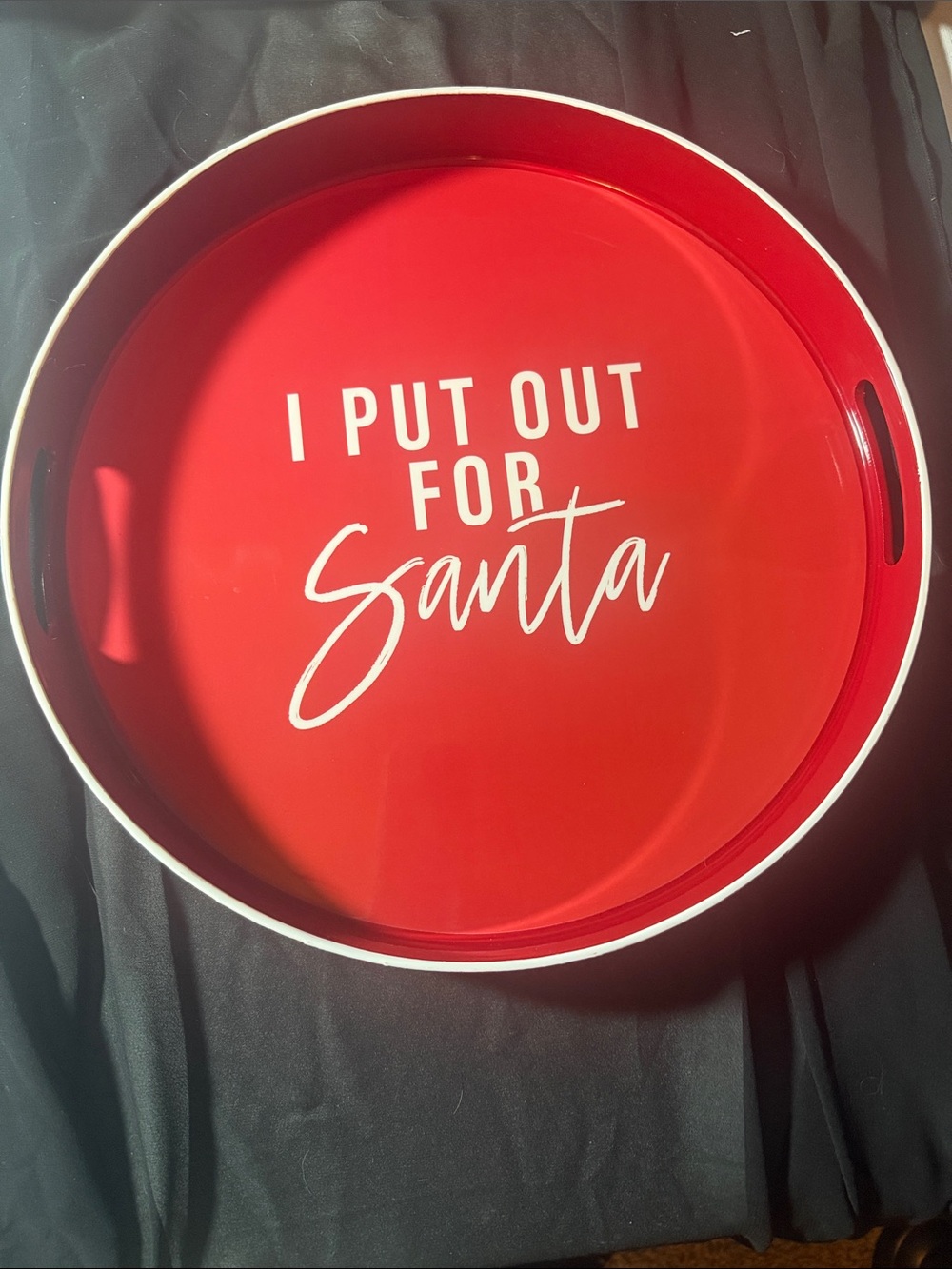 Red 'I Put Out For Santa' Holiday Serving Tray